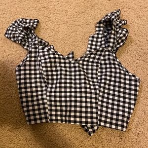 Black and white Crop top